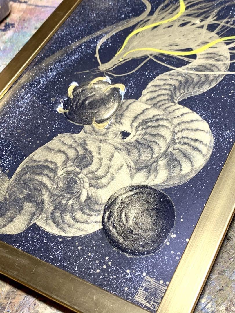 金龍】開運置物龍神一筆龍アート絵イミラック隕石